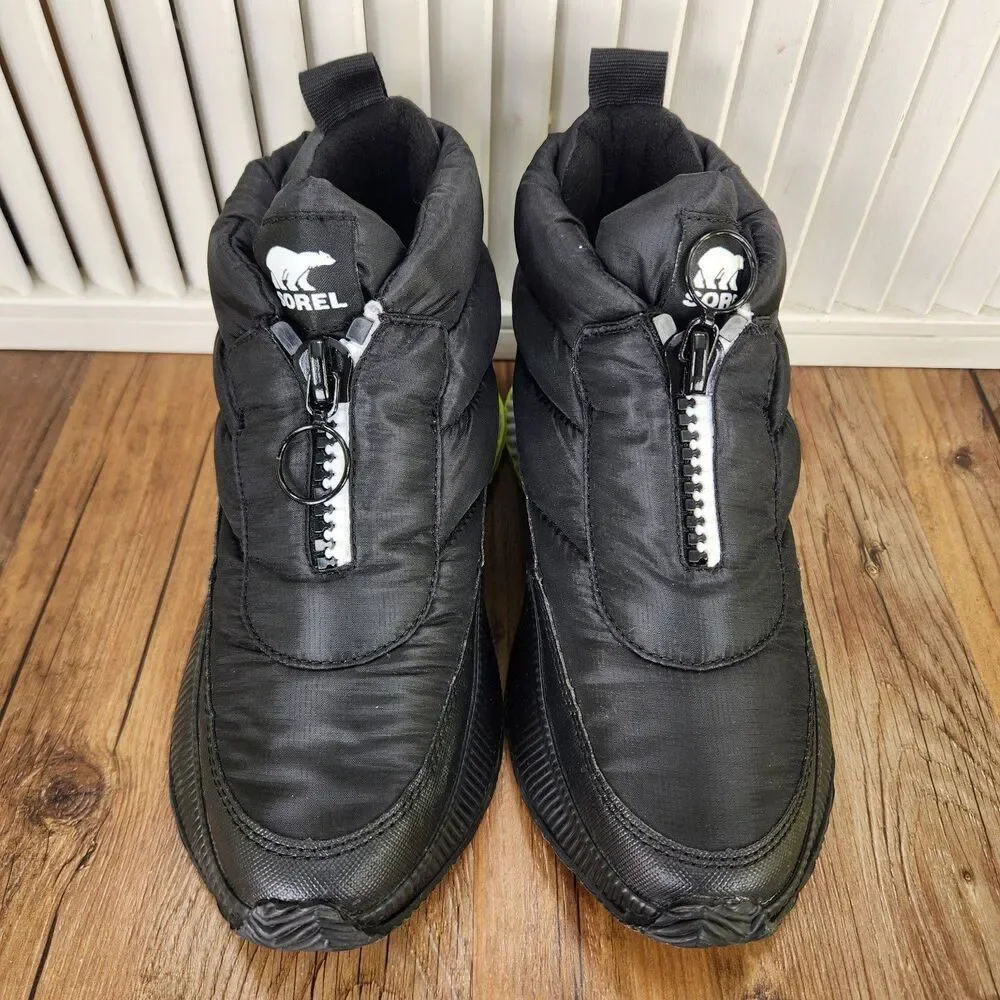Sorel Out N About III Puffy Zip Boot Women's 6 Black Waterproof Insulated Shoes